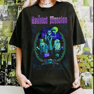 Disney The Haunted Mansion Retro Halloween Shirt, Three Hitchhiking Ghosts Tee, Foolish Mortal Shirt, Disney Mickey Not So Scary Party 2025