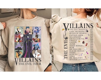 Vintage Disney Villains Evil Tour Vintage Disney Shirt, Evil Queens Ursula Hades Tee, Retro Disney Villains Characters, Evil Friend Matching