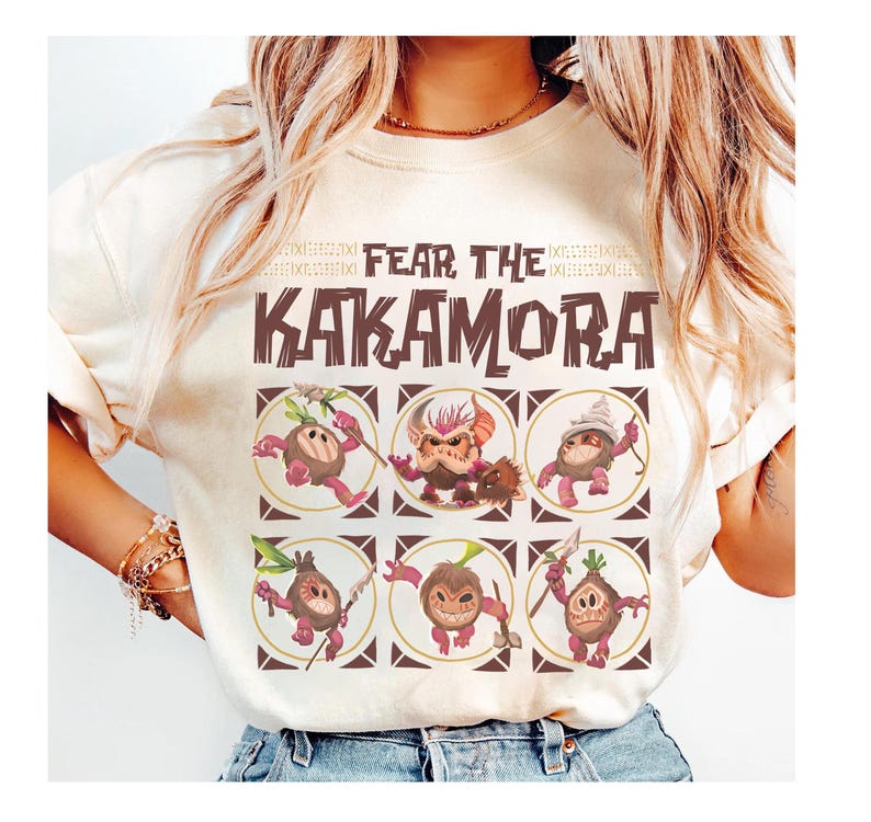Disney Moana Fear The Kakamora Tiki Style Group Portrait Shirt, Funny Kakamora Coconut Shirt, Disneyland Vacation Family Matching Shirt image 1
