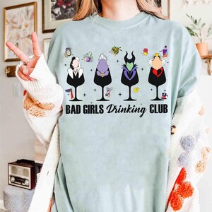 Personalized Drinking Club Disney Villains Bad Girls Bad Guys Shirt, Bad Witches Club Maleficent Ursula Cruella Hades Hook, Disney Girl Trip image 4
