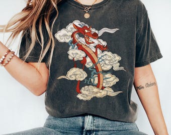 T-shirt Disney Mushu Dragon Mulan, T-shirt portret Mushu, bijpassende T-shirt Disney, bijpassende shirt Disney-familie, outfits WDW Disneyland Trip