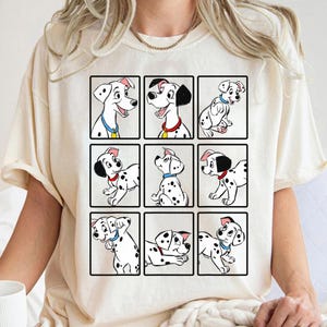 Disney 101 Dalmata Group Shot Boxes Maglietta divertente per cani, Maglietta coordinata per la famiglia Disney, Maglietta Walt Disney World, Abiti per il viaggio a Disneyland