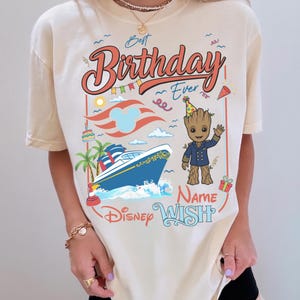 Camiseta personalizada de crucero de cumpleaños de Disney, camiseta de crucero de cumpleaños familiar de Mickey y sus amigos, camiseta de crucero de cumpleaños de Disney para niña, crucero familiar de cumpleaños de niño imagen 12