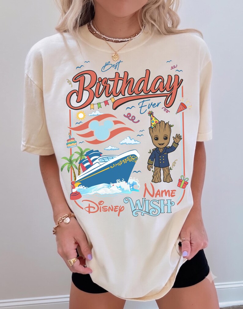Camiseta personalizada de crucero de cumpleaños de Disney, camiseta de crucero de cumpleaños familiar de Mickey y sus amigos, camiseta de crucero de cumpleaños de Disney para niña, crucero familiar de cumpleaños de niño imagen 12