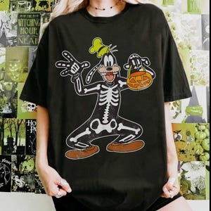 Disney Goofy Skeleton Funny Halloween Pumpkin Shirt, Mickey’s Not So Scary Party Gifts, Disney Trick or Treat, Halloween Matching Shirt