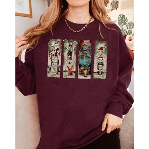 Disney Haunted Mansion The Nightmare Before Christmas Lights Shirt, Jack Skellington Sally Shirt,Disneyland Halloween Christmas Matching Tee image 4