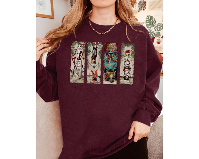 Disney Haunted Mansion The Nightmare Before Christmas Lights Shirt, Jack Skellington Sally Shirt,Disneyland Halloween Christmas Matching Tee image 4