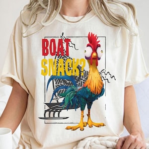 Disney Moana Hei Hei Boat Snack Graphic T-Shirt, Hei Hei Roaster, Disney Family Matching Shirt, Walt Disney World, Disneyland Trip Outfits image 1