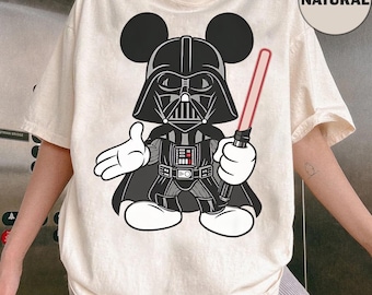Maglietta retrò Disney Topolino Star Wars, maglietta della famiglia Star Wars, maglietta Disney vintage, maglietta di Topolino, maglietta di Darth Vader, maglietta del viaggio Disney
