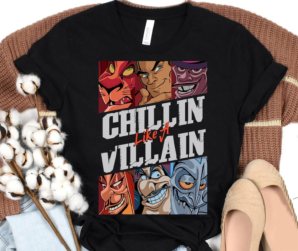 Vintage Disney Villains Chillin Like A Villain Group Portrait Shirt, Bad Guys Tee, Disney Family Matching Shirt, Disneyland Trip Outfits