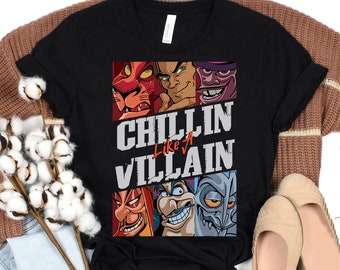 Vintage Disney Villains Chillin Like A Villain Group Portrait Shirt, Bad Guys Tee, Disney Family Matching Shirt, Disneyland Trip Outfits