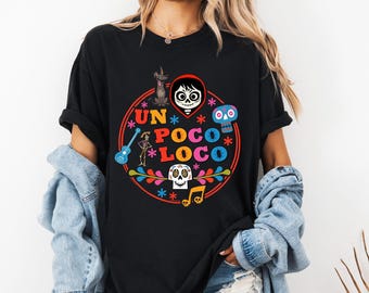 Chemise Disney Pixar Coco Miguel Un Poco Loco, chemise Coco, chemise Un Poco Loco, chemise assortie pour la famille Disney, tenues de voyage WDW Disneyland