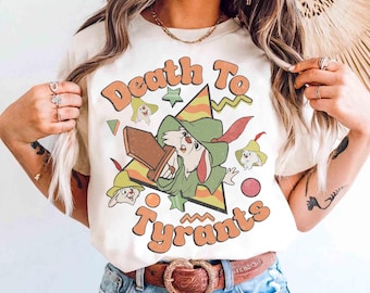 Funny Skippy Rabbit Death To Tyrants T-shirt, 90s Retro Disney Robin Hood Rebellion Graphic Tee, WDW Disneyland Family Trip Matching 2026