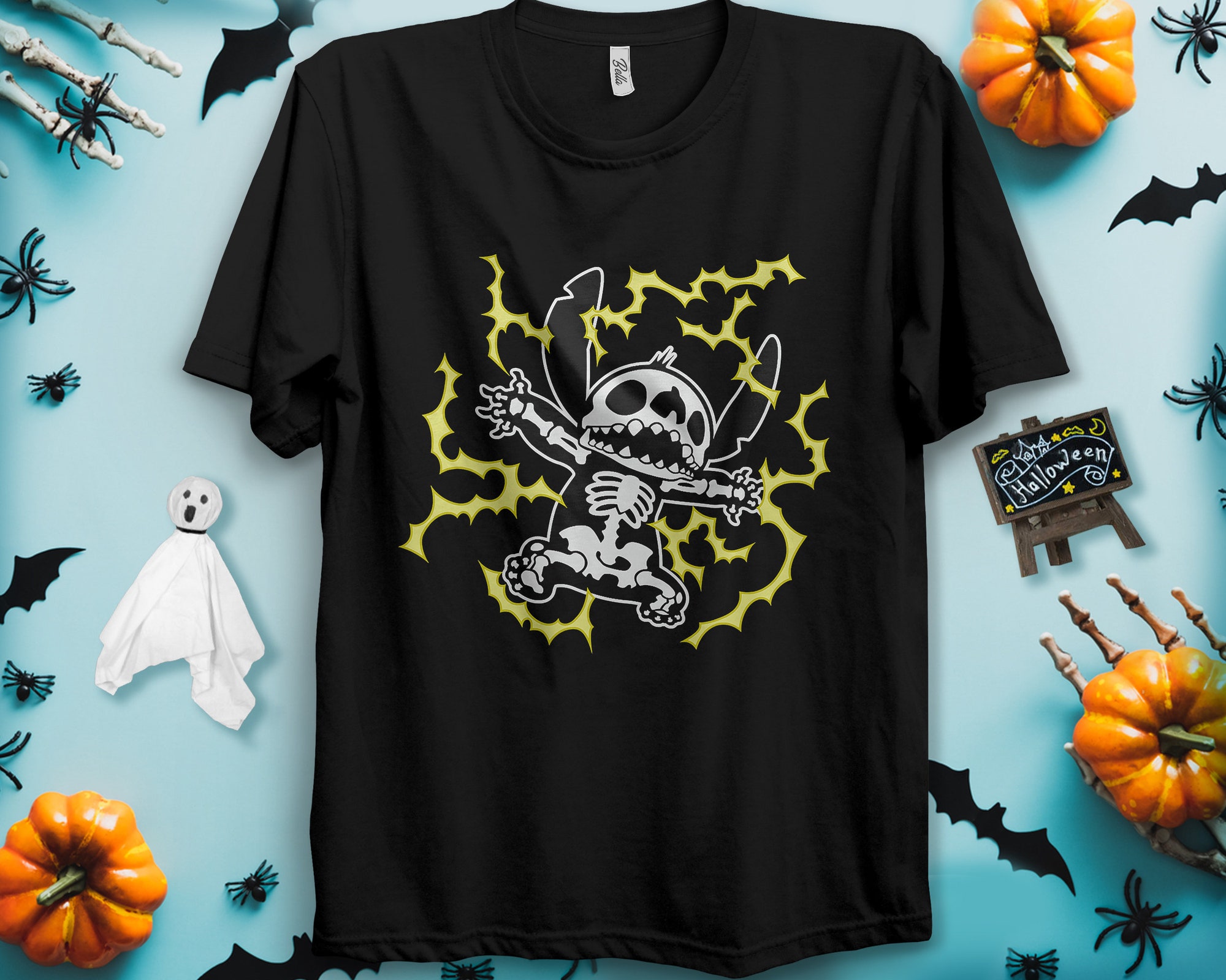 Discover Disney Stitch Skeleton T-Shirt Halloween Matching Shirts