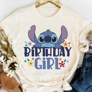 Disney Lilo and Stitch Birthday Girl T-Shirt, The Birthday Girl T-Shirt, Disney Birthday Party Shirt, WDW Disneyland Family Matching Shirts image 1