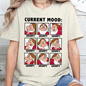 Disney Grumpy Dwarf Current Moods Always Grumpy-tröja, Snövit och de sju dvärgarna-tröja, Disney-matchtröja för familjen, Disneyland-utflyktsoutfit