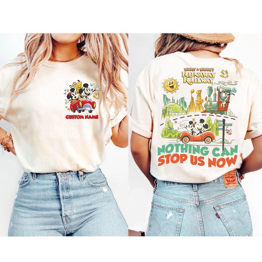 Personalized Vintage Nothing Can Stop Us Now Mickey & Minnie's Runaway Railway Shirt, Disney Ride Mickey and Friends 2025 Tee, Magic Kingdom