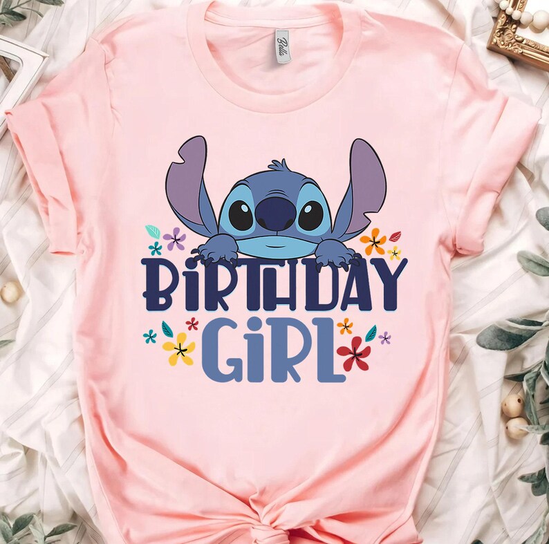 Disney Lilo and Stitch Birthday Girl T-Shirt, The Birthday Girl T-Shirt, Disney Birthday Party Shirt, WDW Disneyland Family Matching Shirts image 3