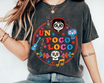 Chemise Disney Pixar Coco Miguel Un Poco Loco, chemise Coco, chemise Un Poco Loco, chemise assortie pour la famille Disney, tenues de voyage WDW Disneyland