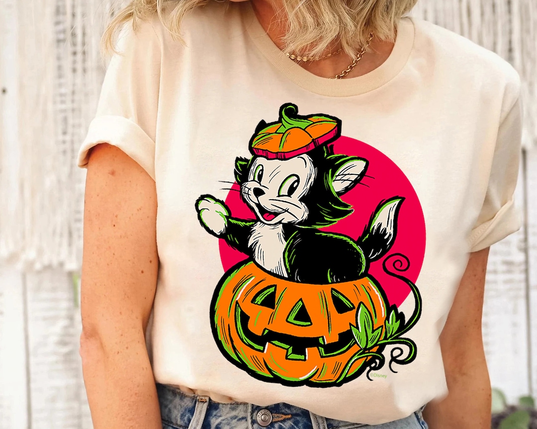 Disney Figaro Jackolantern Classic Halloween Pumpkin Shirt, Figaro