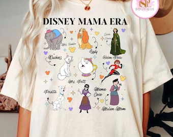 Retro Disney shirt mama-tijdperk, Disney Moederdag cadeau-ideeën, Disney Mrs Potts mevrouw Jumbo Perdita Duchess Mama Co Co Lady and Champ shirt