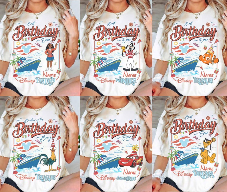 Camiseta personalizada de crucero de cumpleaños de Disney, camiseta de crucero de cumpleaños familiar de Mickey y sus amigos, camiseta de crucero de cumpleaños de Disney para niña, crucero familiar de cumpleaños de niño imagen 6