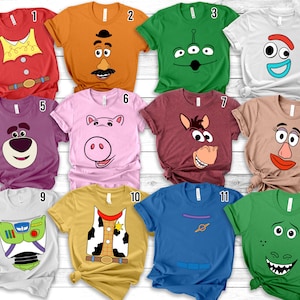 Disney Toy Story Face Outline Family Matching Shirt, Toy Story Costume Halloween Shirt, Disney Birthday Group Shirt, Buzz Lightyear, Woody