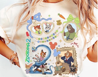 Disney Zootopia Movie 2 Characters Vintage Shirt, Judy Hopps Nick Wilde Gary De'Snake Tee, Zootropolis, Disneyland Family 2026 Trip Shirt
