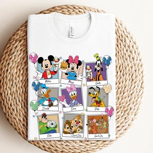 Retro Disney Mickey And Friends Portrait Polaroid Shirt, Disney Mickey Balloon Tee, Disneyland Family Matching Shirt, Epcot Park Shirt
