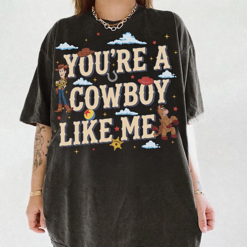 Vintage Toy Story Shirt, You're A Cowboy Like Me Shirt, Toy Story 5 Woody and Jessie Tee, Toy Story Friends Tee, Disneyland Matching Shirts image 2