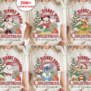 Personalized All Characters Disney Cruise Line Shirt, Mickey & Friends Cruise Christmas On The High Seas Tee, Toy Story Chip Dale Pirates