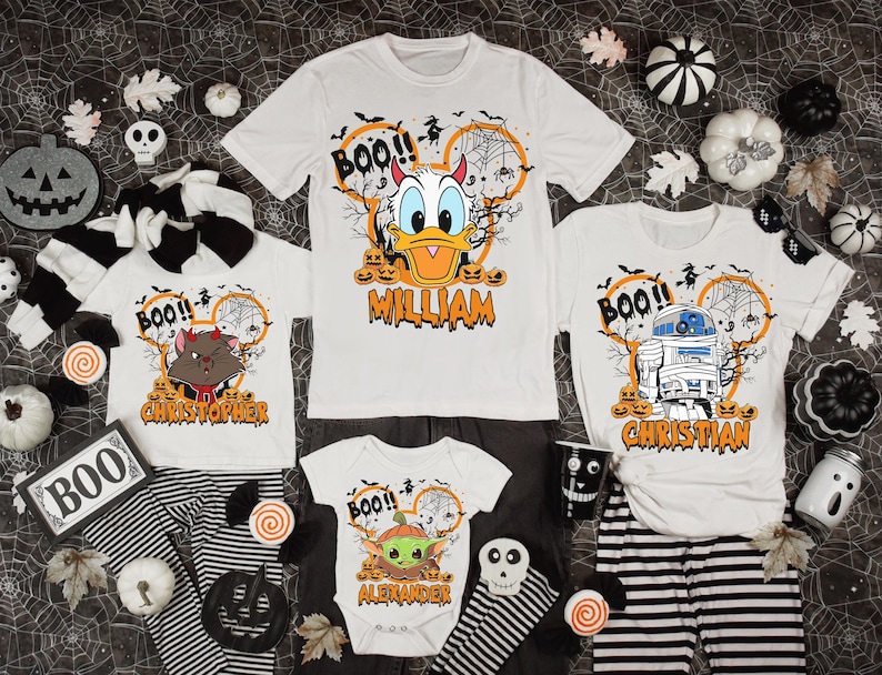 Customized Disney All Characters Halloween Shirt, Mickey & Friends Toy Story 5 Stitch Star War Marvel Halloween Tee, Mickey's Not So Scary image 9
