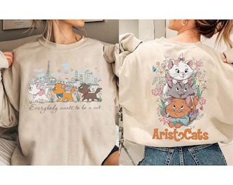 Camiseta de Los Aristogatos de Disney, Camiseta de Gatos de Marie Toulouse Berlioz, Camiseta de Gatos Bonjour, Camiseta para amantes de los gatos, Camiseta de Gatos de París, Camiseta para viaje a Disneyland