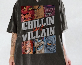Vintage Disney Villains Chillin Like A Villain Group Portrait Shirt, Bad Guys Tee, Disney Family Matching Shirt, Disneyland Trip Outfits