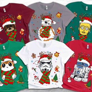Disney Star Wars Characters Christmas Costume Shirt, Santa Reindeer Christmas Shirt, Custom Disneyland Christmas Matching Family Shirts
