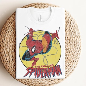 マーベル アメイジング・スパイダーマン ヴィンテージ ジャンプロゴ シャツ、ディズニーランド ファミリーお揃いシャツ、マーベルコミックシャツ、WDW エプコット テーマパーク シャツ 画像 3