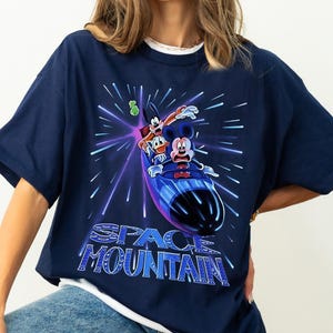 Shirt Disney Space Mountain, shirt Disney Mickey en vrienden Space Mountain, shirt Disney Mickey Donald Goofy, shirt Disneyland familie-uitstapje afbeelding 2
