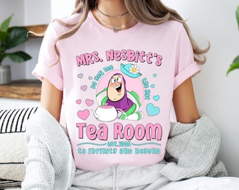 Disney Pixar Toy Story Buzz Lightyear Mrs Nesbitt Tea Room Shirt,  Birthday Gift Shirt, Disney Family Matching Shirt, Disneyland Outfits