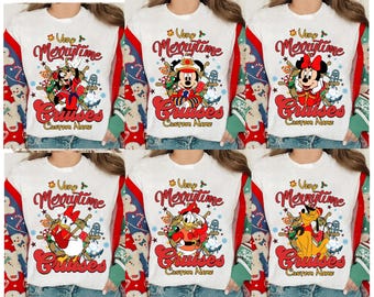 Personalized Disney Cruise Line Shirt, Mickey and Friends Very Merrytime Cruises 2026 Christmas Shirt, Disney Family Christmas Cruise Shirt