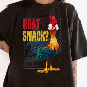 Disney Moana Hei Hei Boat Snack Graphic T-Shirt, Hei Hei Roaster, Disney Family Matching Shirt, Walt Disney World, Disneyland Trip Outfits image 2