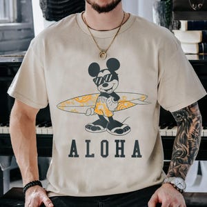 Disney Mickey And Friends Mickey Mouse Aloha Surf T-Shirt, Disneyland Family Matching Shirt, Magic Kingdom Tee, WDW Epcot Theme Park Shirt image 2