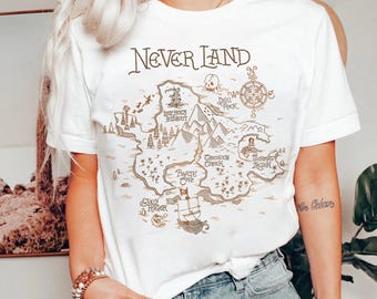 Disney Pixar Peter Pan Neverland Map T-Shirt, Disney Peter Pan Tee, Magic Kingdom, Disney Family Matching Shirt, Disneyland Trip Outfits