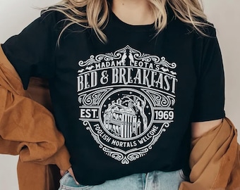 Disney Haunted Mansion Shirt, Hitchhiking Ghost, Madame's Leota Bed & Breakfast Shirt, Haunted Mansion Halloween Tee, Disney Halloween Shirt