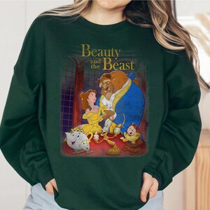 Disney Beauty And The Beast Distressed Vintage Group Shot T-Shirt, Magic Kingdom, Disneyland Family Matching Shirts, Walt Disney World Tee image 2