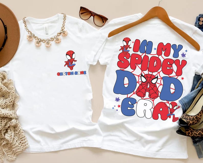 Personalized In My Spidey Dad Era Shirt, Spider Hero Dad Shirt, Funny Father Day Gift For Dad Shirt, Disneyland Family Matching Shirt image 2