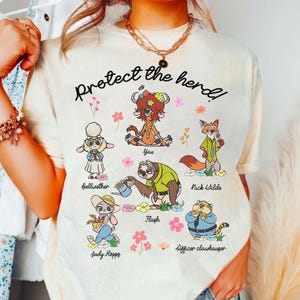 Disney Zootopia Protect The Herd Characters Shirt, Judy Hopps Nick Wilde Priscilla Shirt, Disney Family Matching Shirt, WDW Trip Shirt