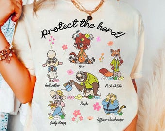 Disney Zootopia Protect The Herd Characters Shirt, Judy Hopps Nick Wilde Priscilla Shirt, Disney Family Matching Shirt, WDW Trip Shirt