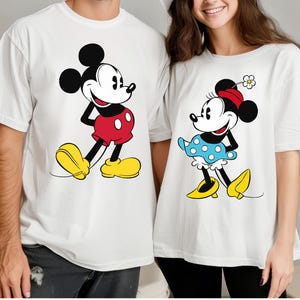 Disney Mickey Mouse and Minnie Mouse Classic Pose T-shirt, Disneyland Family Matching Shirt, Magic Kingdom Tee, WDW Epcot Theme Park Shirt