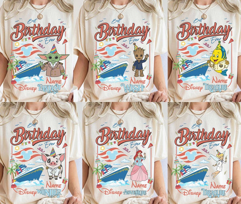 Camiseta personalizada de crucero de cumpleaños de Disney, camiseta de crucero de cumpleaños familiar de Mickey y sus amigos, camiseta de crucero de cumpleaños de Disney para niña, crucero familiar de cumpleaños de niño imagen 3