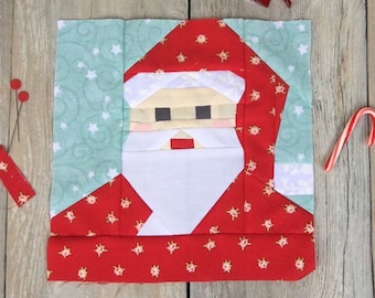 Santa Clause Quilt Block Foundation Paper Piecing Pattern PDF